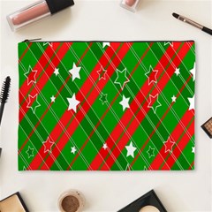 Background-green Red Star Cosmetic Bag (xl) by nateshop