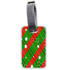 Background-green Red Star Luggage Tag (two Sides) by nateshop