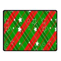 Background-green Red Star Double Sided Fleece Blanket (small)  by nateshop