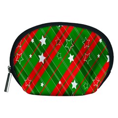 Background-green Red Star Accessory Pouch (medium) by nateshop