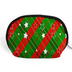 Background-green Red Star Accessory Pouch (medium) by nateshop