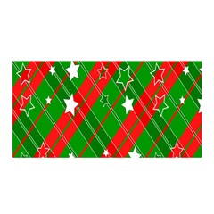 Background-green Red Star Satin Wrap 35  X 70  by nateshop