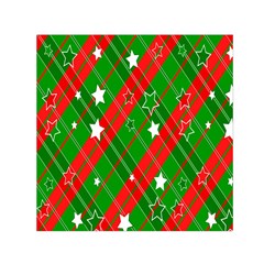 Background-green Red Star Square Satin Scarf (30  X 30 ) by nateshop