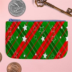 Background-green Red Star Large Coin Purse by nateshop