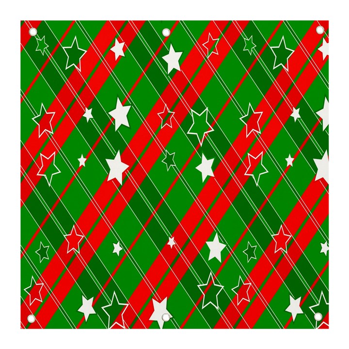 Background-green Red Star Banner and Sign 3  x 3 