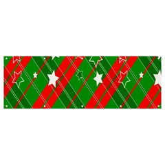 Background-green Red Star Banner And Sign 12  X 4  by nateshop