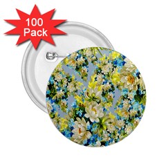 Background-flower White 2 25  Buttons (100 Pack)  by nateshop