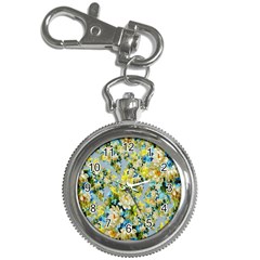 Background-flower White Key Chain Watches by nateshop