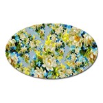 Background-flower White Oval Magnet Front