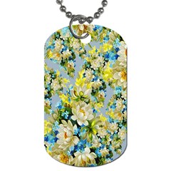 Background-flower White Dog Tag (two Sides) by nateshop