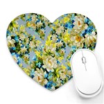 Background-flower White Heart Mousepads Front