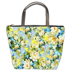 Background-flower White Bucket Bag by nateshop