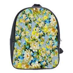 Background-flower White School Bag (large) by nateshop