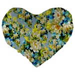 Background-flower White Large 19  Premium Heart Shape Cushions Back