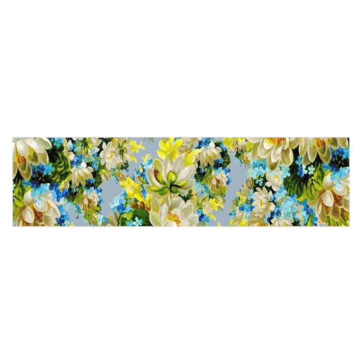 Background-flower White Oblong Satin Scarf (16  x 60 )