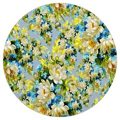 Background-flower White Round Trivet