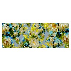 Background-flower White Banner And Sign 8  X 3 