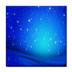 Background-blue Star Tile Coaster