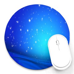 Background-blue Star Round Mousepads by nateshop