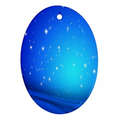 Background-blue Star Ornament (oval) by nateshop