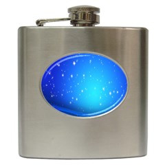 Background-blue Star Hip Flask (6 Oz) by nateshop