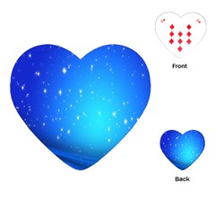 Background-blue Star Playing Cards Single Design (heart) by nateshop