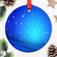 Background-blue Star Round Ornament (two Sides) by nateshop