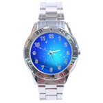 Background-blue Star Stainless Steel Analogue Watch Front