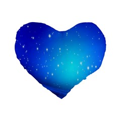 Background-blue Star Standard 16  Premium Flano Heart Shape Cushions by nateshop