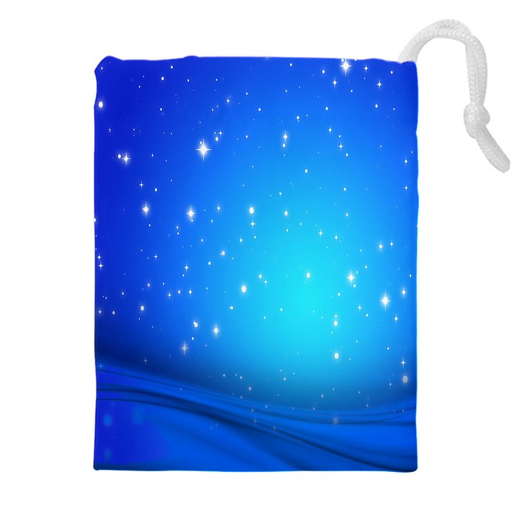 Background-blue Star Drawstring Pouch (4XL)