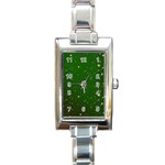 Background-star -green Rectangle Italian Charm Watch Front