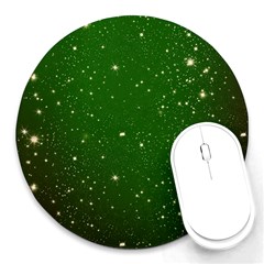 Background-star -green Round Mousepads by nateshop