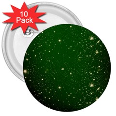 Background-star -green 3  Buttons (10 Pack) 