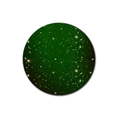 Background-star -green Rubber Coaster (round) by nateshop