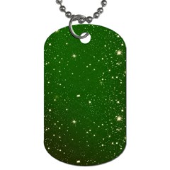 Background-star -green Dog Tag (one Side) by nateshop