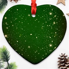 Background-star -green Heart Ornament (two Sides)