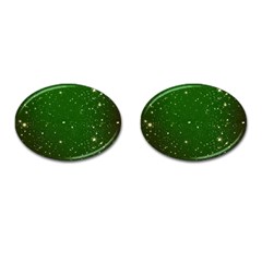 Background-star -green Cufflinks (oval) by nateshop