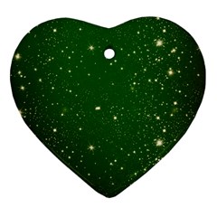 Background-star -green Heart Ornament (two Sides) by nateshop