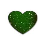 Background-star -green Rubber Heart Coaster (4 pack) Front