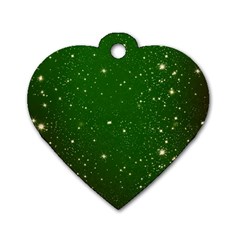 Background-star -green Dog Tag Heart (two Sides) by nateshop