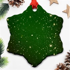 Background-star -green Snowflake Ornament (two Sides)