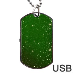 Background-star -green Dog Tag Usb Flash (two Sides)