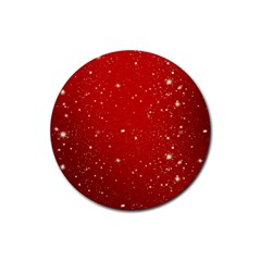 Background-star-red Rubber Round Coaster (4 Pack) by nateshop