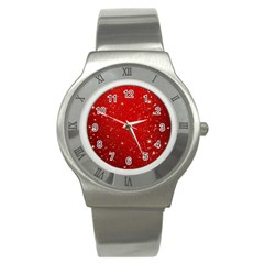 Background-star-red Stainless Steel Watch by nateshop