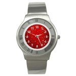 Background-star-red Stainless Steel Watch Front