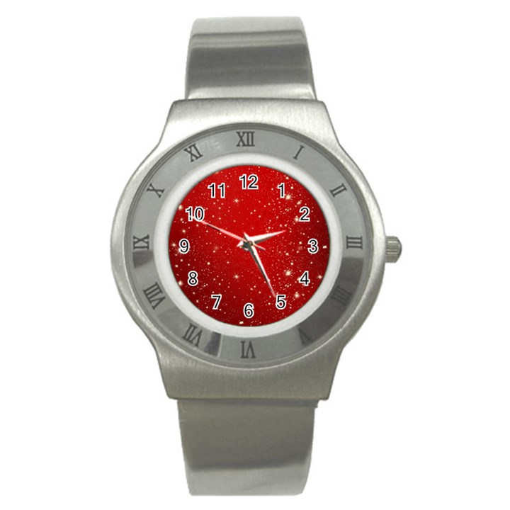 Background-star-red Stainless Steel Watch