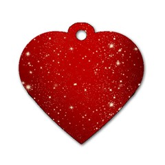 Background-star-red Dog Tag Heart (one Side)