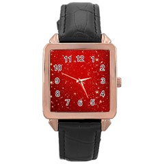 Background-star-red Rose Gold Leather Watch  by nateshop