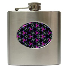 Background-triangle Hip Flask (6 Oz) by nateshop