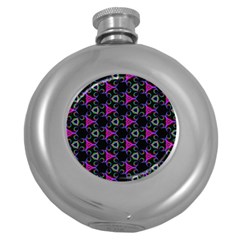 Background-triangle Round Hip Flask (5 Oz) by nateshop